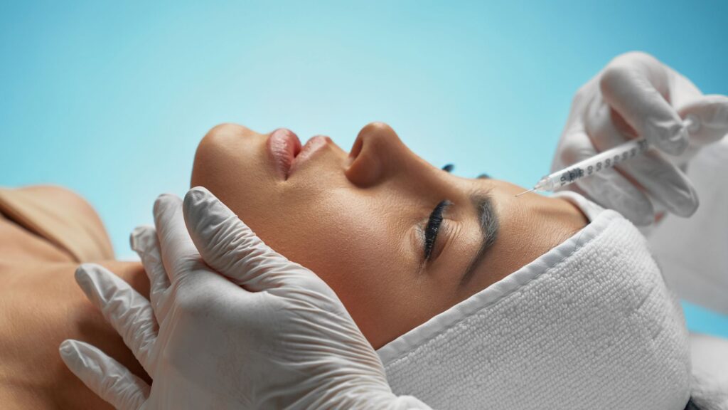 A beautiful girl having a Botox session at Mirror by La Vita clinic for better skin care results